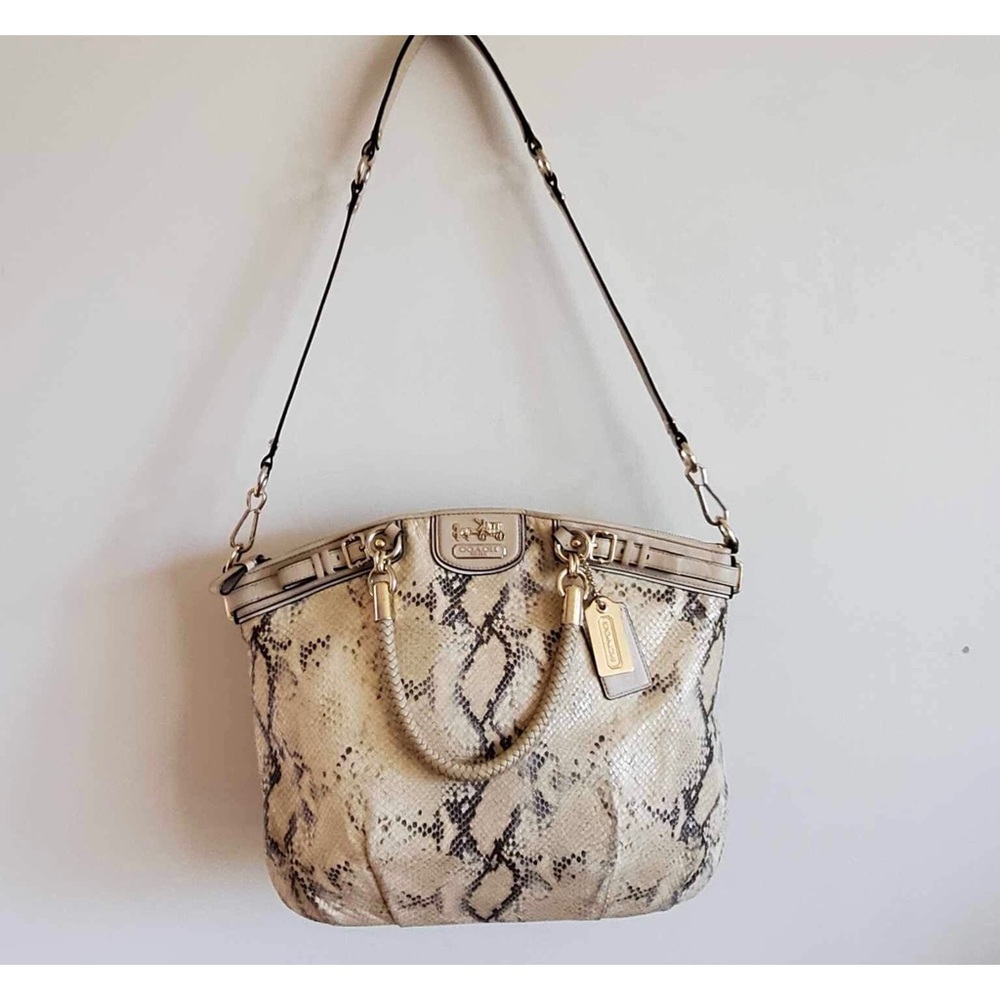 Coach Madison Lindsey Bag Embossed Metallic Python 18941